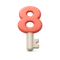Number 8 Key 3D icon