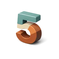 Number Five 3D icon