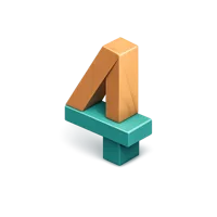Number Four 3D icon