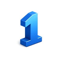Blue Number One 3D icon