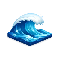 Blue Ocean wave 3D icon