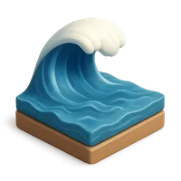 Ocean wave 3D icon