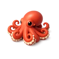 Red Octopus 3D icon