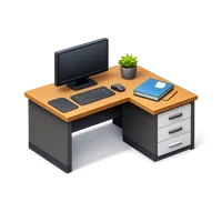 Amber Office Desk 3D icon