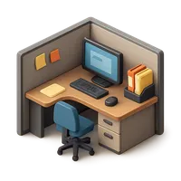 Office cubicle 3D icon