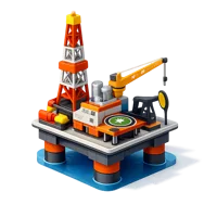 Blue Oil Rig 3D icon
