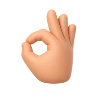 Orange OK Gesture 3D icon