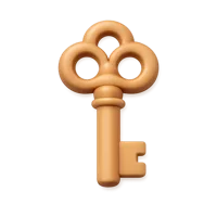 Old Key 3D icon
