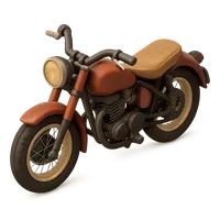 Old-Fashioned Motorcycle 3D icon