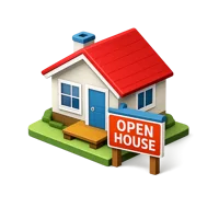 Red Open House 3D icon