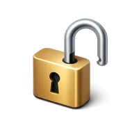 Amber Open Padlock 3D icon