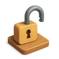 Open Padlock 3D icon