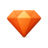 Orange Diamond 3D icon
