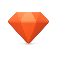 Classic Orange Diamond 3D icon