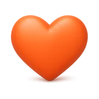 Orange Heart 3D icon