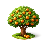 Green Orange Tree 3D icon