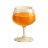 Orange wine glass 3D icon