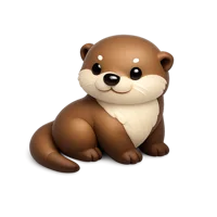 Brown Otter 3D icon