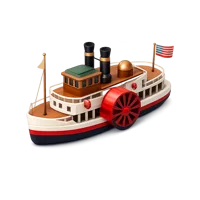 Red Paddle Steamer 3D icon