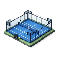 Blue Padel Court 3D icon