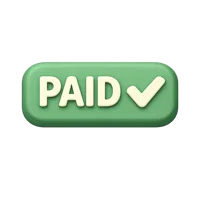 Paid Button 3D icon