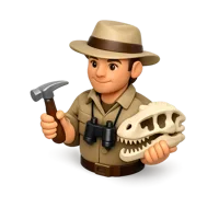 Brown Paleontologist 3D icon