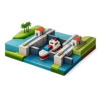 Green Panama Canal 3D icon
