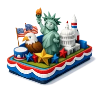 Blue Parade Float 3D icon