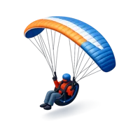 Blue Paraglider 3D icon