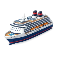 Blue Passenger Ship 3D icon