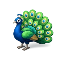 Green Peacock 3D icon