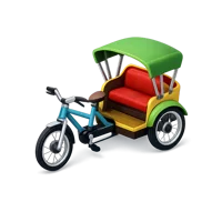 Red Pedicab 3D icon