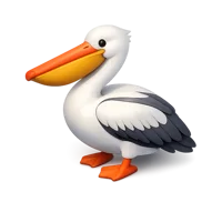 Orange Pelican 3D icon