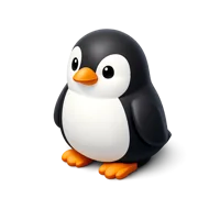 Orange Penguin 3D icon
