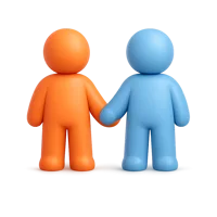 People Holding Hands 3D icon