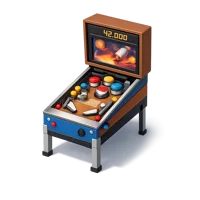 Blue Pinball machine 3D icon