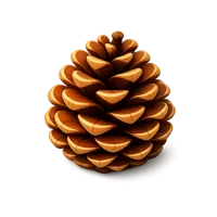 Brown Pine Cone 3D icon