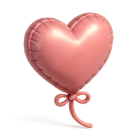 Pink Heart Foil Balloon 3D icon