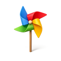 Red Pinwheel 3D icon