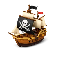 Brown Pirate Ship 3D icon