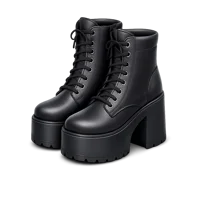 Black Platform Boots 3D icon