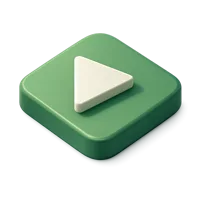 Green Play Button 3D icon