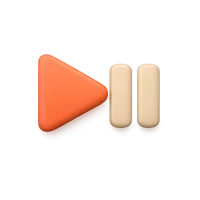 Play Pause 3D icon