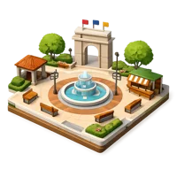 Green Plaza 3D icon