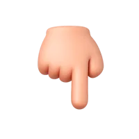 Pointing Down Hand 3D icon