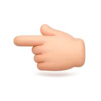 Pointing Left 3D icon