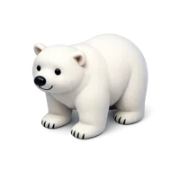White Polar Bear 3D icon