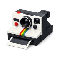 Blue Polaroid Camera 3D icon