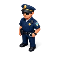 Blue Police Officer 3D icon
