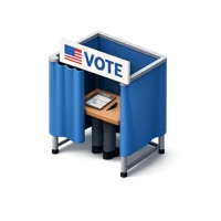 Blue Polling booth 3D icon
